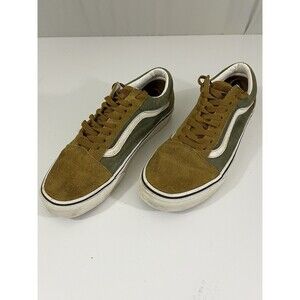 VANS Old Skool Corduroy Mens Shoes Green Brown Corduroy Suede Size 7.5